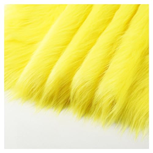 Kunstfellstoff 50 X 50 Cm Kunstfell Zum Basteln, Fellstoff Kunstfell Plüschstoff Fellimitat Quadratischer Aufnäher Zum Kunstfell Meterware Kunstfell Basteln Kunstleder Fell Stoff (Goose yellow,50*50) von ZHANGXIAOMIN