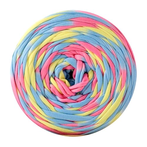 ZHANGXIAOMIN Tshirt Garn Zum Häkeln，290g/90m Mehrfarbiges Grobes Baumwolle Garn Zum Stricken Textilgarn Und Häkeln T-Shirt Band Garn Strickgarn Überwurfgarn Für Korb Taschen Decken Hüte Spielzeug (D) von ZHANGXIAOMIN