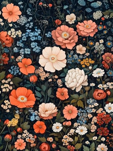 Blume Malen Nach Zahlen Erwachsene, Bunt Malen Nach Zahlen XXL 70X90CM, Ölgemälde Kunst Handwerk Set mit Pinseln und Acrylfarbe, Paint by Numbers für Deko Wohnzimmer, Geschenke für Frauen, Model 181 Blume Malen Nach Zahlen Erwachsene, Bunt Malen Nach Zahlen XXL 70X90CM, Ölgemälde Kunst Handwerk Set mit Pinseln und Acrylfarbe, Paint by Numbers für Deko Wohnzimmer, Geschenke für Frauen, Model 181 von zhangzen