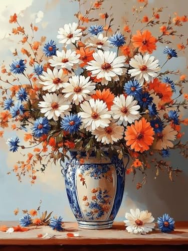 Blume Malen Nach Zahlen Erwachsene, Bunt Malen Nach Zahlen XXL 70X90CM, Ölgemälde Kunst Handwerk Set mit Pinseln und Acrylfarbe, Paint by Numbers für Deko Wohnzimmer, Geschenke für Frauen, Model 163 Blume Malen Nach Zahlen Erwachsene, Bunt Malen Nach Zahlen XXL 70X90CM, Ölgemälde Kunst Handwerk Set mit Pinseln und Acrylfarbe, Paint by Numbers für Deko Wohnzimmer, Geschenke für Frauen, Model 163 von zhangzen
