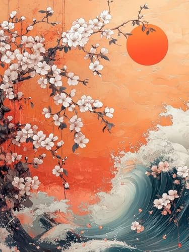 Blume Malen Nach Zahlen Erwachsene, Wellen Malen Nach Zahlen XXL 100X130CM, Ölgemälde Kunst Handwerk mit Pinseln und Acrylfarbe, Paint by Numbers für Deko Wohnzimmer, Geschenke für Frauen, Model 187 Blume Malen Nach Zahlen Erwachsene, Wellen Malen Nach Zahlen XXL 100X130CM, Ölgemälde Kunst Handwerk mit Pinseln und Acrylfarbe, Paint by Numbers für Deko Wohnzimmer, Geschenke für Frauen, Model 187 von zhangzen