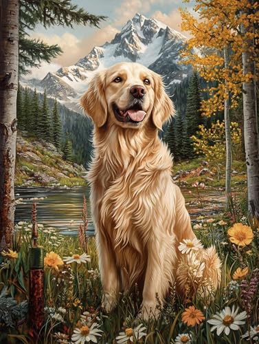 Diamond Painting Kinder Hund Diamant Painting Erwachsene Tier, Diamant Malerei Bilder Basteln Set, Diamond Painting Set für Erwachsene, Geeignet Als Geschenk und Zimmer Wanddeko 20X30CM, Model 196 von zhangzen