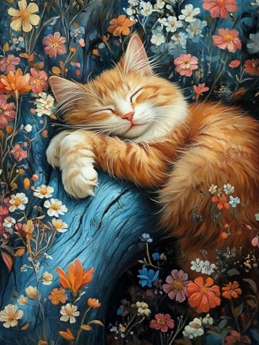 Katze Malen Nach Zahlen Erwachsene, Blume Malen Nach Zahlen XXL 50X70CM, Ölgemälde Kunst Handwerk Set mit Pinseln und Acrylfarbe, Paint by Numbers für Deko Wohnzimmer, Geschenke für Frauen, Model 166 Katze Malen Nach Zahlen Erwachsene, Blume Malen Nach Zahlen XXL 50X70CM, Ölgemälde Kunst Handwerk Set mit Pinseln und Acrylfarbe, Paint by Numbers für Deko Wohnzimmer, Geschenke für Frauen, Model 166 von zhangzen