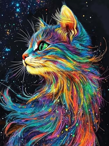 Katze Malen Nach Zahlen Erwachsene, Tier Malen Nach Zahlen XXL 50X70CM, Ölgemälde Kunst Handwerk Set mit Pinseln und Acrylfarbe, Paint by Numbers für Deko Wohnzimmer, Geschenke für Frauen, Model 184 Katze Malen Nach Zahlen Erwachsene, Tier Malen Nach Zahlen XXL 50X70CM, Ölgemälde Kunst Handwerk Set mit Pinseln und Acrylfarbe, Paint by Numbers für Deko Wohnzimmer, Geschenke für Frauen, Model 184 von zhangzen