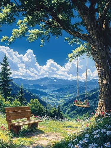 Malen Nach Zahlen Landschaft, Baum Malen Nach Zahlen Erwachsene, Ölgemälde für Erwachsene DIY Kit mit 3 Pinseln und Acrylfarbe Knitterfreie Leinwand für Wanddeko, Ohne Rahmen 100X130CM, Model 179 Malen Nach Zahlen Landschaft, Baum Malen Nach Zahlen Erwachsene, Ölgemälde für Erwachsene DIY Kit mit 3 Pinseln und Acrylfarbe Knitterfreie Leinwand für Wanddeko, Ohne Rahmen 100X130CM, Model 179 von zhangzen