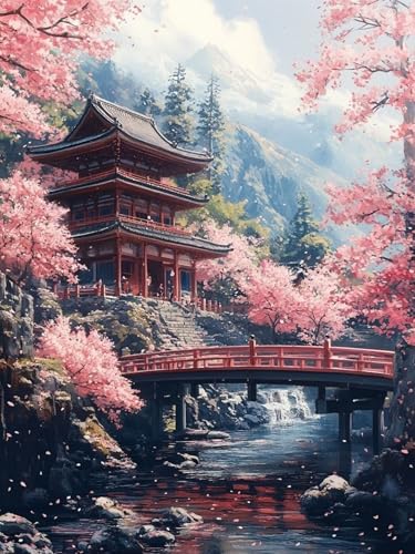 Malen Nach Zahlen Landschaft, Japan Malen Nach Zahlen Erwachsene, Ölgemälde für Erwachsene DIY Kit mit 3 Pinseln und Acrylfarbe Knitterfreie Leinwand für Zimmer Wanddeko, Ohne Rahmen 45X60CM,Model 161 Malen Nach Zahlen Landschaft, Japan Malen Nach Zahlen Erwachsene, Ölgemälde für Erwachsene DIY Kit mit 3 Pinseln und Acrylfarbe Knitterfreie Leinwand für Zimmer Wanddeko, Ohne Rahmen 45X60CM,Model 161 von zhangzen