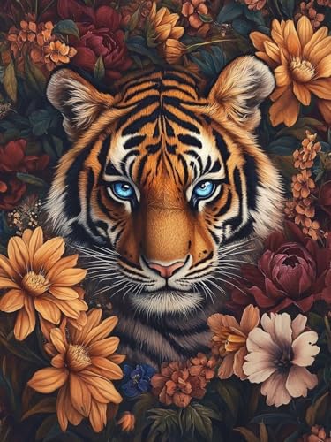 Malen Nach Zahlen Tiger, Blume Malen Nach Zahlen Erwachsene, Ölgemälde für Erwachsene DIY Kit mit 3 Pinseln und Acrylfarbe Knitterfreie Leinwand für Zimmer Wanddeko, Ohne Rahmen 20X30CM, Model 197 Malen Nach Zahlen Tiger, Blume Malen Nach Zahlen Erwachsene, Ölgemälde für Erwachsene DIY Kit mit 3 Pinseln und Acrylfarbe Knitterfreie Leinwand für Zimmer Wanddeko, Ohne Rahmen 20X30CM, Model 197 von zhangzen