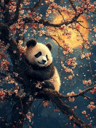 Panda Malen Nach Zahlen Erwachsene, Baum Malen Nach Zahlen XXL 90X120CM, Ölgemälde Kunst Handwerk Set mit Pinseln und Acrylfarbe, Paint by Numbers für Deko Wohnzimmer, Geschenke für Frauen, Model 151 Panda Malen Nach Zahlen Erwachsene, Baum Malen Nach Zahlen XXL 90X120CM, Ölgemälde Kunst Handwerk Set mit Pinseln und Acrylfarbe, Paint by Numbers für Deko Wohnzimmer, Geschenke für Frauen, Model 151 von zhangzen