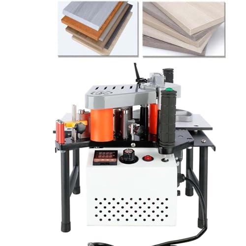 Kantenanleimmaschine tragbar, Holzbearbeitung 1200W, doppelseitiges Kleben, Möbelbau Schrank Kante Kurve, Industriequalität Klebemaschine mit 1000 ml Tank(Black) von zhenmaster