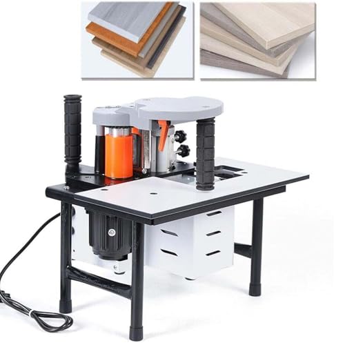 Kantenanleimmaschine tragbar, Holzbearbeitung 1200W, doppelseitiges Kleben, Möbelbau Schrank Kante Kurve, Industriequalität Klebemaschine mit 1000 ml Tank(White) von zhenmaster