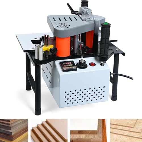Kantenanleimmaschine tragbar, Holzbearbeitung 1200W doppelseitig, Möbel Schrank Kurve Platte, Klebemaschine Industriequalität, 1000 ml Tank langlebig stabil(White) von zhenmaster