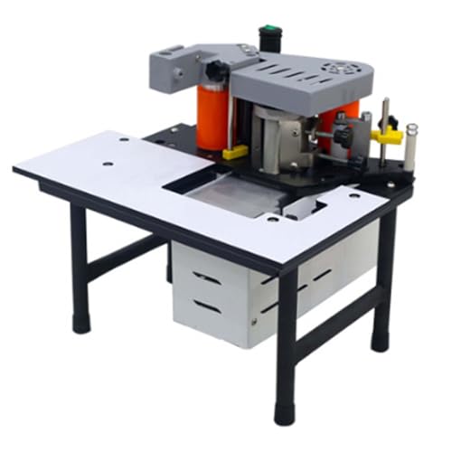 Kantenanleimmaschine tragbar 1200W, Holzbearbeitung Klebemaschine, doppelseitiges Klebesystem, Möbel Schrank Kante Kurve, Industriequalität, 1000 ml Tank(White) von zhenmaster
