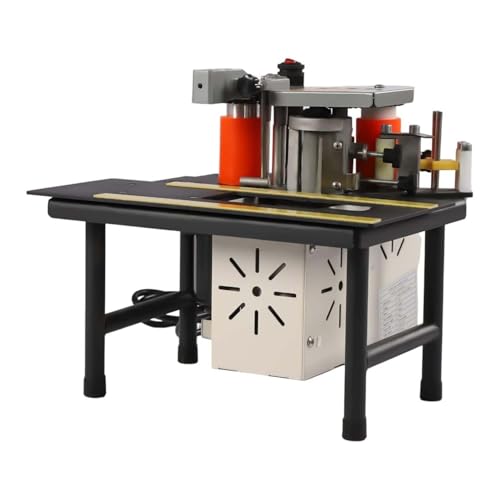 Portable Kantenanleimmaschine mit doppelseitiger Klebetechnik, für Möbelplatten gerade und gebogen, 1200W, 1000ml Schmelztank, präzise Temperaturregelung, leicht 12kg(Black) von zhenmaster