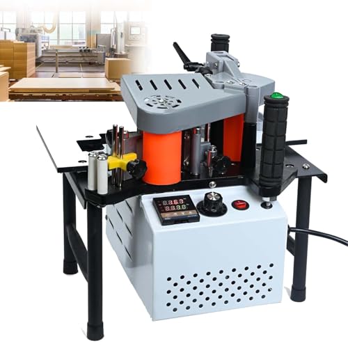 Portable Kantenanleimmaschine mit doppelseitiger Klebetechnik, für Möbelplatten gerade und gebogen, 1200W, 1000ml Schmelztank, präzise Temperaturregelung, leicht 12kg(White) von zhenmaster