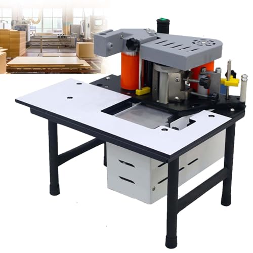 Tragbare 1200W Kantenanleimmaschine, Holzbearbeitung Klebemaschine, doppelseitige Klebetechnik, Möbel Schrank Kurvenkante, Industriequalität, 1000 ml Tank(White) von zhenmaster