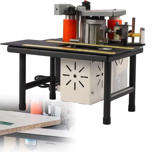 Tragbare Kantenanleimmaschine 1200W, Holzbearbeitung doppelseitige Klebetechnik, Möbel Schrank Kurven, Klebemaschine Industriequalität, 1000 ml Klebertank(Black) von zhenmaster