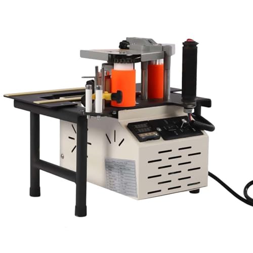 Tragbare Kantenanleimmaschine 1200W, doppelseitiges Klebesystem, Holzbearbeitung für Schränke, Möbelbau, Kurvenplatten, Industriequalität, 1000 ml Klebertank(Black) von zhenmaster
