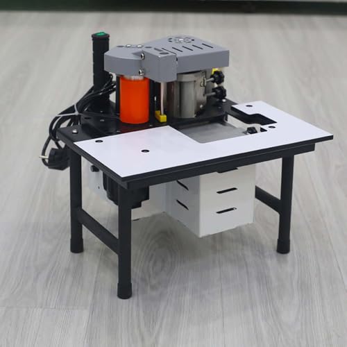Tragbare Kantenanleimmaschine 1200W für Möbel, Holzbearbeitung Klebemaschine, doppelseitiges Klebesystem, Schrank Kurve Platte, Industriequalität, 1000 ml(White) von zhenmaster
