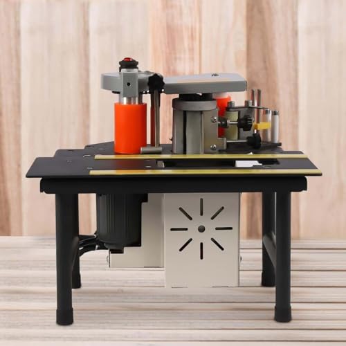 Tragbare Kantenanleimmaschine für Möbelbau, 1200W doppelseitige Klebetechnik, Schrankplatte Kurvenkante, Holzbearbeitung Maschine mit 1000 ml Klebertank(Black) von zhenmaster