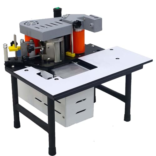Tragbare Kantenanleimmaschine für Möbelbau, 1200W doppelseitige Klebetechnik, Schrankplatte Kurvenkante, Holzbearbeitung Maschine mit 1000 ml Klebertank(White) von zhenmaster