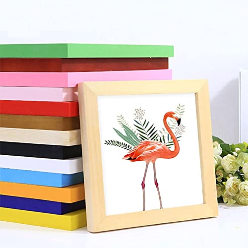 zhetian Moderner quadratischer Bilderrahmen aus Holz, Wohnkultur Posterrahmen Zertifikat Wandbehang Bilderrahmen, 5 Zoll (12,7x12,7cm) rosa von zhetian