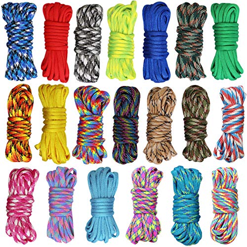 zhicheng Paracord Set Seile Bunt Schnüre DIY Handgemachte Webart für Armband Schlüsselanhänger Anhänger Seile je 3 Meter Länge (Colorful x 20 pcs) von zhicheng