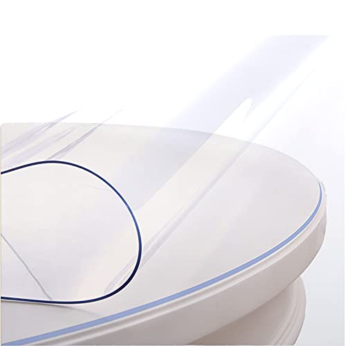 PVC RUND Tischdecke Protector, Glasklar 2mm Tischschutzfolie Anti-Hot Tischmatte Transparente Tischdecken Für Bürocomputer Schreibtisch Tischdecke Größe wählbar (140cm,Transparent - Rund) von zhijiaqian456