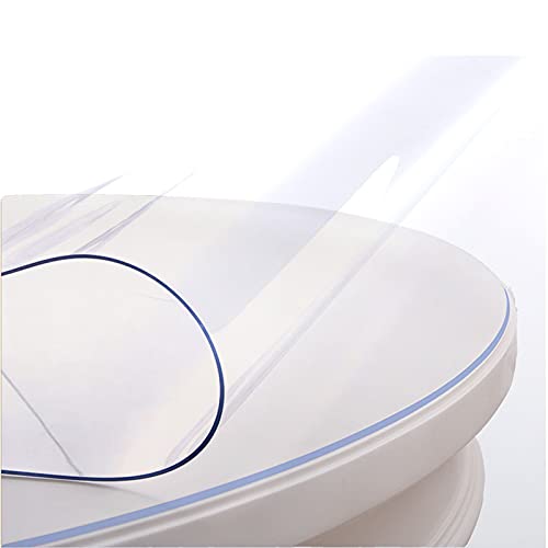 PVC RUND Tischdecke Protector, Glasklar 2mm Tischschutzfolie Anti-Hot Tischmatte Transparente Tischdecken Für Bürocomputer Schreibtisch Tischdecke Größe wählbar (45cm,Transparent - Rund) von zhijiaqian456