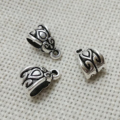 20 Stück Halskettenanhänger, Verschlüsse, Perlen, Verbindungsstück, Schmuck, tibetische Abstandshalter, Zubehör, Armreif, Perlenarmband, passend für europäische Charm-Herstellung (antikes Silber, 13 x von zhiteng