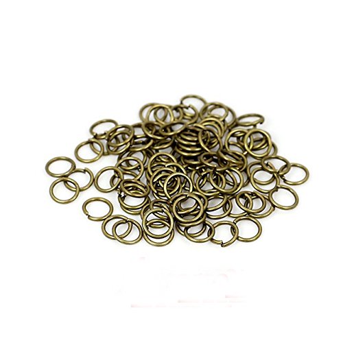 Binderinge zur Schmuckherstellung, offener Spaltring, einzelne Schlaufen (Bronze, 5 mm), 200 Stück von zhiteng