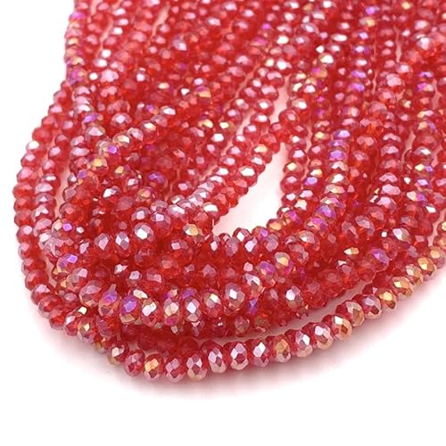 Rondelle Kristallglasperlen, 2 mm, 4 mm, 6 mm, 8 mm, gemischte Größen, facettierte Briolette-Abstandhalter, tschechische Rocailles, lose Perlen für DIY-Schmuckherstellung, Rot, 415 Stück Rondelle Kristallglasperlen, 2 mm, 4 mm, 6 mm, 8 mm, gemischte Größen, facettierte Briolette-Abstandhalter, tschechische Rocailles, lose Perlen für DIY-Schmuckherstellung, Rot, 415 Stück von zhiteng