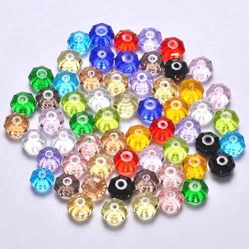 Rondelle Kristallglasperlen, 2 mm, 4 mm, 6 mm, 8 mm, gemischte Größen, facettierte Briolette-Abstandshalter, tschechische Rocailles, lose Perlen für DIY-Schmuckherstellung, 415 Stück von zhiteng