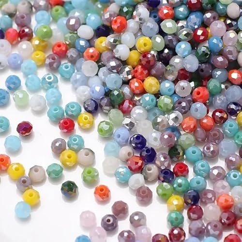 Rondelle Kristallglasperlen, 2 mm, 4 mm, 6 mm, 8 mm, gemischte Größen, facettierte Briolette-Abstandshalter, tschechische Rocailles, lose Perlen für DIY-Schmuckherstellung, 415 Stück von zhiteng
