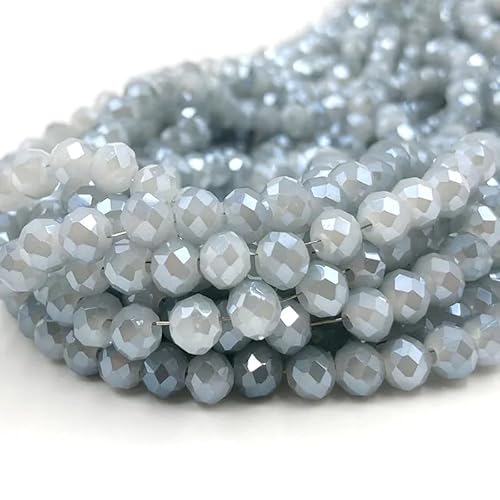 Rondelle Kristallglasperlen, 2 mm, 4 mm, 6 mm, 8 mm, gemischte Größen, facettierte Briolette-Abstandshalter, tschechische Rocailles, lose Perlen für DIY-Schmuckherstellung, Hellgrau, 415 Stück Rondelle Kristallglasperlen, 2 mm, 4 mm, 6 mm, 8 mm, gemischte Größen, facettierte Briolette-Abstandshalter, tschechische Rocailles, lose Perlen für DIY-Schmuckherstellung, Hellgrau, 415 Stück von zhiteng