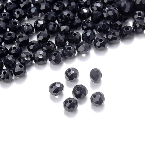 Rondelle Kristallglasperlen, 2 mm, 4 mm, 6 mm, 8 mm, gemischte Größen, facettierte Briolette-Abstandshalter, tschechische Rocailles, lose Perlen für DIY-Schmuckherstellung, Schwarz, 415 Stück Rondelle Kristallglasperlen, 2 mm, 4 mm, 6 mm, 8 mm, gemischte Größen, facettierte Briolette-Abstandshalter, tschechische Rocailles, lose Perlen für DIY-Schmuckherstellung, Schwarz, 415 Stück von zhiteng