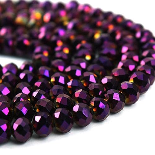 Rondelle Kristallglasperlen, 2 mm, 4 mm, 6 mm, 8 mm, gemischte Größen, facettierte Briolette-Abstandshalter, tschechische Rocailles, lose Perlen für DIY-Schmuckherstellung, Violett, 415 Stück Rondelle Kristallglasperlen, 2 mm, 4 mm, 6 mm, 8 mm, gemischte Größen, facettierte Briolette-Abstandshalter, tschechische Rocailles, lose Perlen für DIY-Schmuckherstellung, Violett, 415 Stück von zhiteng
