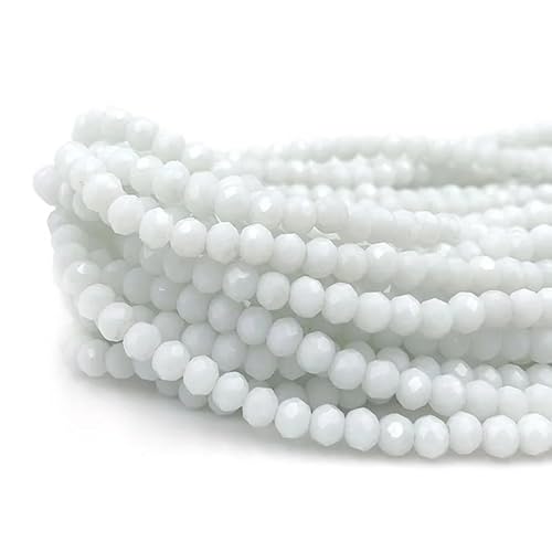 Rondelle Kristallglasperlen, 2 mm, 4 mm, 6 mm, 8 mm, gemischte Größen, facettierte Briolette-Abstandshalter, tschechische Rocailles, lose Perlen für DIY-Schmuckherstellung, Weiß, 415 Stück Rondelle Kristallglasperlen, 2 mm, 4 mm, 6 mm, 8 mm, gemischte Größen, facettierte Briolette-Abstandshalter, tschechische Rocailles, lose Perlen für DIY-Schmuckherstellung, Weiß, 415 Stück von zhiteng