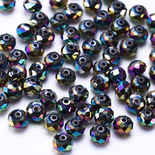 Rondelle Kristallglasperlen, 2 mm, 4 mm, 6 mm, 8 mm, gemischte Größen, facettierte Briolette-Abstandshalter, tschechische Rocailles, lose Perlen für DIY-Schmuckherstellung, glänzend, 415 Stück von zhiteng