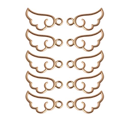 zhiwenCZW 10Pcs Angel Wing Metallrahmen Anhänger offene Lünette Einstellung UV-Harz Schmuck Charm zhiwenCZW 10Pcs Angel Wing Metallrahmen Anhänger offene Lünette Einstellung UV-Harz Schmuck Charm von zhiwenCZW
