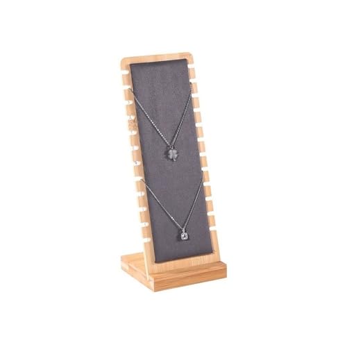 zhongqunli Schmuck-Organizer und -Aufbewahrung, Anhänger Organizer Schmuck Display Board Schmuck Hängen Rack Display Stand Stände Holz Abnehmbare Halskette Display Rack(Gray) von zhongqunli