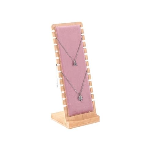 zhongqunli Schmuck-Organizer und -Aufbewahrung, Anhänger Organizer Schmuck Display Board Schmuck Hängen Rack Display Stand Stände Holz Abnehmbare Halskette Display Rack(Pink) von zhongqunli