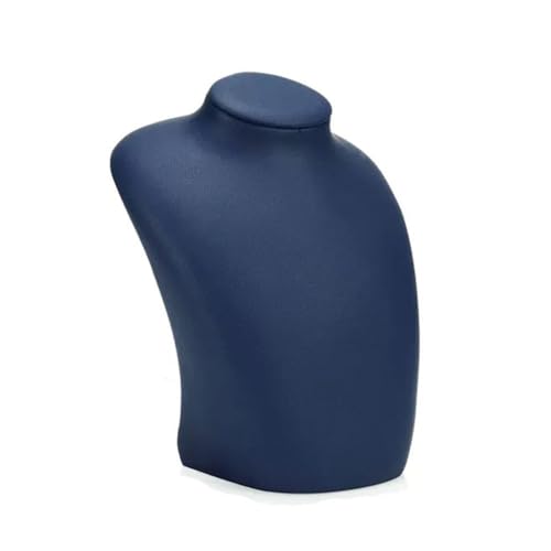 zhongqunli Schmuck-Organizer und -Aufbewahrung, Blaues Leder Halskette Büste Display 3D Schmuck Kette Organizer Mannequin Modell Display Ständer Halter Anhänger Kette Organizer for Frauen(S) von zhongqunli