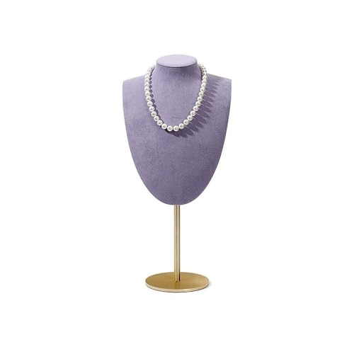 zhongqunli Schmuck-Organizer und -Aufbewahrung, Halskette Display Rack Schmuck Shop Anhänger Rack Mode Mikrofaser Versenkbare Aluminium Legierung Fenster Schmuck Display Ständer(Purple) von zhongqunli