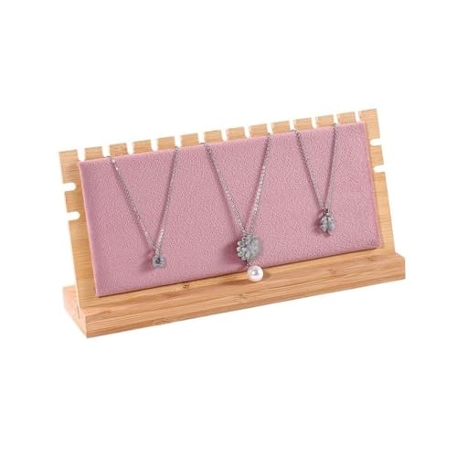 zhongqunli Schmuck-Organizer und -Aufbewahrung, Holz Abnehmbare Halskette Display Rack Schmuck Hängen Rack Display Stand Stände Anhänger Organizer Schmuck Display Board(Pink) von zhongqunli