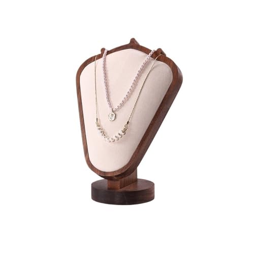 zhongqunli Schmuck-Organizer und -Aufbewahrung, Walnuss Halskette Büste Porträt Rahmen Theke Fenster Schmuck Display Requisiten Juweliergeschäft Anhänger Schmuckständer(Beige) von zhongqunli