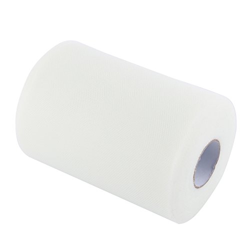 100Yards 15cm DIY Hochzeitsdekoration Tüll Rollspule Bekleidung Strickstoff zum Nähen(C02 cremefarben) von zhuolong