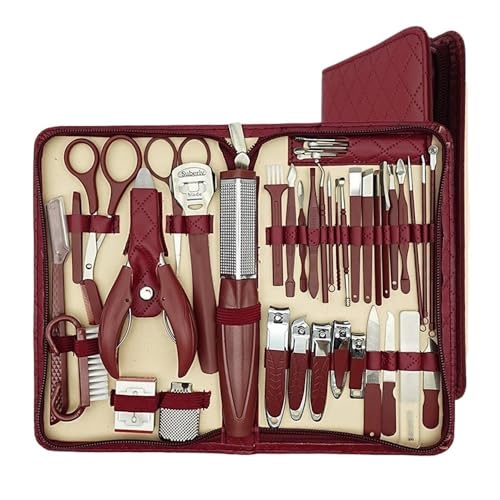 Nagelknipser-Set 42-teiliges Nagelknipser-Set aus Edelstahl mit Rautenmuster, Reißverschluss, Maniküre, großer Adlermund, Zange, Pediküre, Messer, Ohrschaufel, Eyebro für männliche und weibliche Nägel Nagelknipser-Set 42-teiliges Nagelknipser-Set aus Edelstahl mit Rautenmuster, Reißverschluss, Maniküre, großer Adlermund, Zange, Pediküre, Messer, Ohrschaufel, Eyebro für männliche und weibliche Nägel von zhuyanbo007