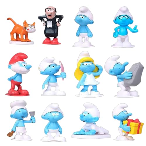 Schlümpfe Figuren 12 Stück Mini Figuren Set, Tortendeko Blau Smurfs, Cupcake Figuren Dekoration, Süßes Cartoon Schlümpfe Spielzeug Kinder Mädchen Geburtstag Kuchen Dekorationen Schlümpfe Figuren 12 Stück Mini Figuren Set, Tortendeko Blau Smurfs, Cupcake Figuren Dekoration, Süßes Cartoon Schlümpfe Spielzeug Kinder Mädchen Geburtstag Kuchen Dekorationen von zhwohyu