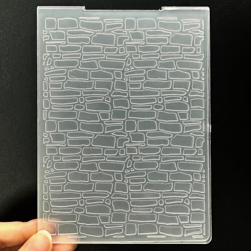3D-Kunststoff-Prägeschablone, Weihnachts-Ziegelmauer, 3 Texturen, A6, für Kartenherstellung, Scrapbooking, Papierbasteln, Handarbeit, Scrapbooking, Kunstbedarf, Scrapbook-Dekoration von zhxcgooyx