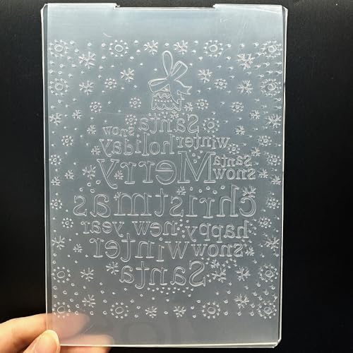 3D-Kunststoff-Prägeschablone "Merry Christmas", Schneeflocken-Textur, 12,7 x 17,8 cm, für Kartenherstellung, Scrapbooking, Papierbasteln, Handarbeit, Scrapbooking, Kunstbedarf, Scrapbook-Dekoration 3D-Kunststoff-Prägeschablone "Merry Christmas", Schneeflocken-Textur, 12,7 x 17,8 cm, für Kartenherstellung, Scrapbooking, Papierbasteln, Handarbeit, Scrapbooking, Kunstbedarf, Scrapbook-Dekoration von zhxcgooyx